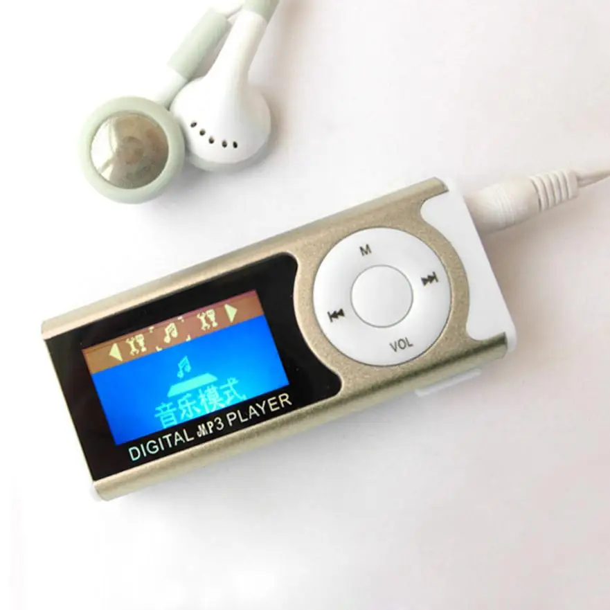 MP3 плеер Поддержка 16 Гб Micro SD TF карта USB Клип Мини светодиодный портативный ЖК-дисплей для воспроизведения музыки дропшиппинг 4 апреля - Цвет: Синий