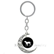 Super cute Labrador Retriever Dog moon pendant keychain steampunk pet dog lover key chains lovely kids girls birthday gift T367