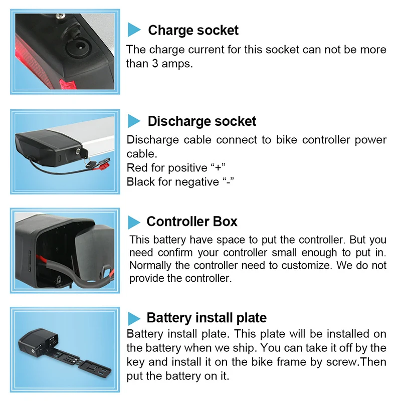 Sale Top quality lithium battery 48v 12ah rear rack ebike battery  48v 12ah LG/Samsung Cells battery pack 3