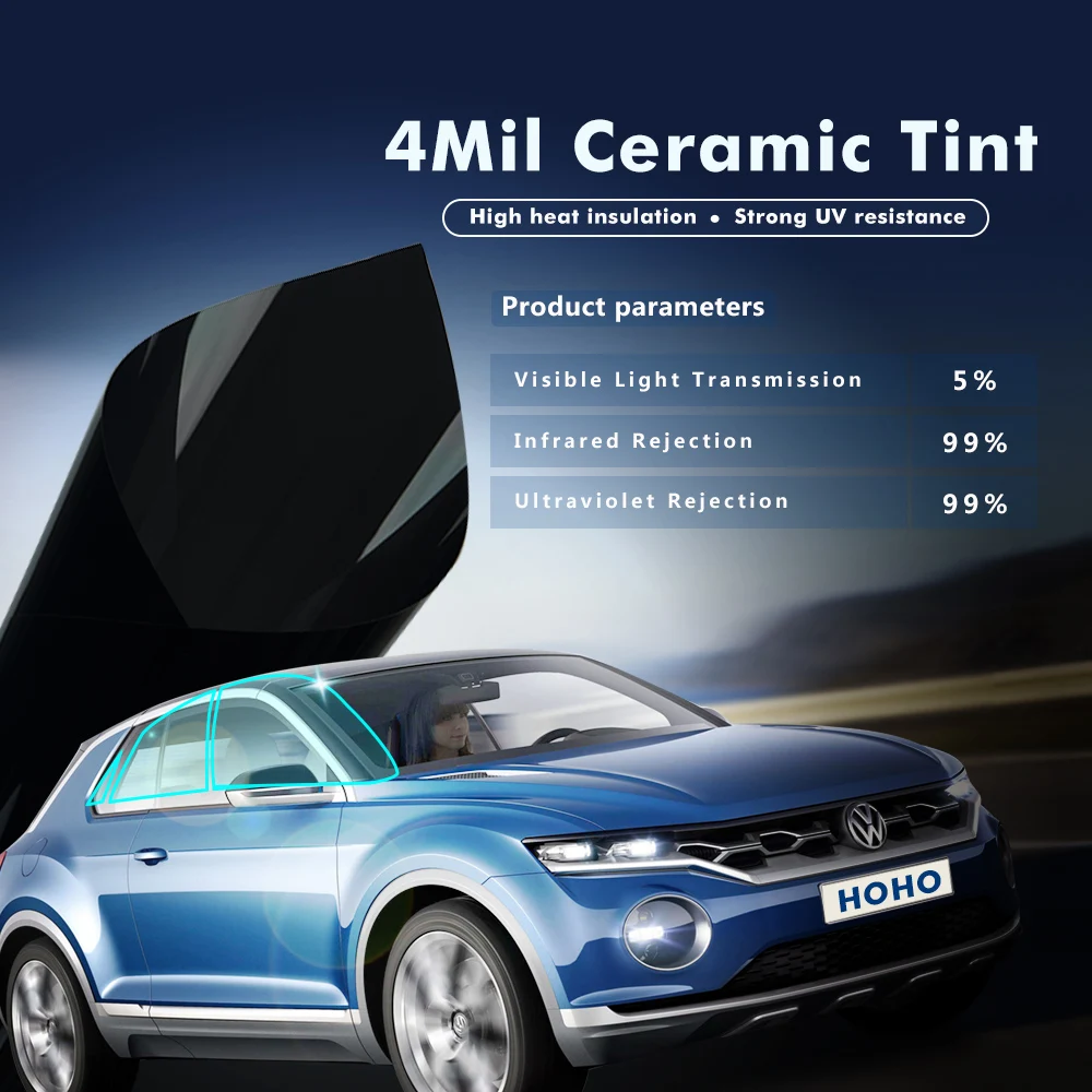 Sunice черная Автомобильная оконная пленка для дома 5% VLT 4mil керамическая тонировка