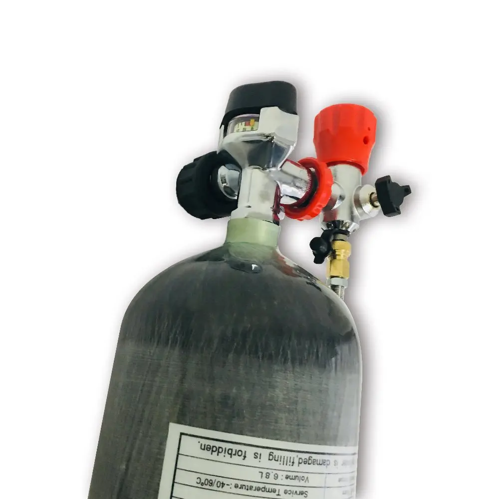 AC168201 New 6.8L CE 300bar 4500Psi Scuba Diving SCBA Carbon Fiber Tank Pcp compressed air gun to hunt paintball tank  Acecare