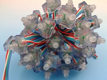 

Square Shape 12mm RGB LED Module Light String, RGB Color, 50pcs RGB nodes per string, waterproof IP68, DC5V input