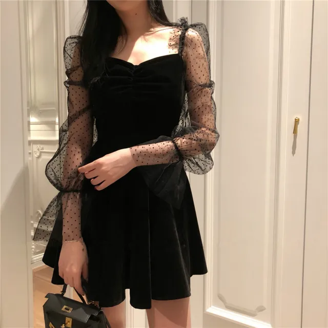 Casual Elegant Club Summer Dress Women Dresses Clothes Korean Lace