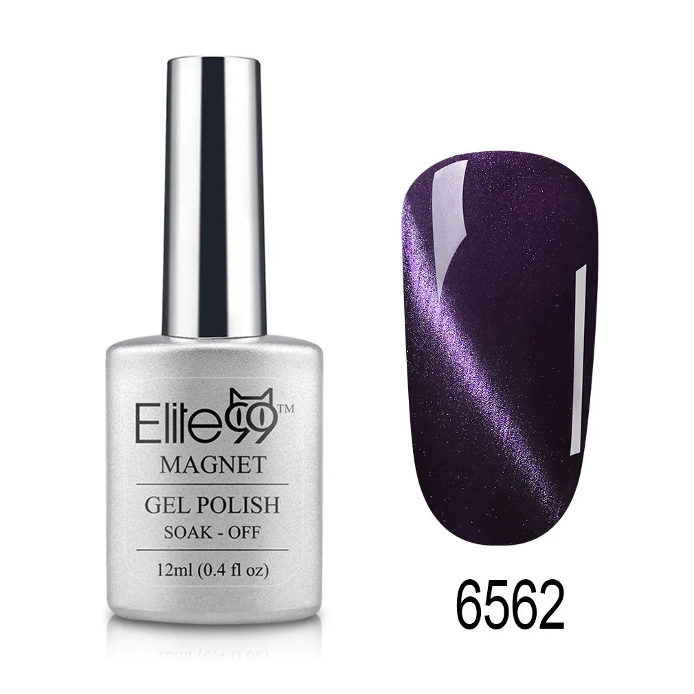 Elite99 12ml Cat Eye Gel Nail Polish Soak Off Magnetic UV Gel Varnish Nail Art Manicure Gel Semi Permanent 3D Effect Gel Lacquer - Цвет: 6562