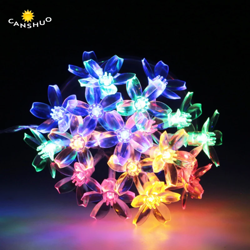 

Battery LED String Light 2m/5M/10M/20M With herry Blossoms Peach Flower Garland For Christmas Wedding Garden party Outdoor Decor