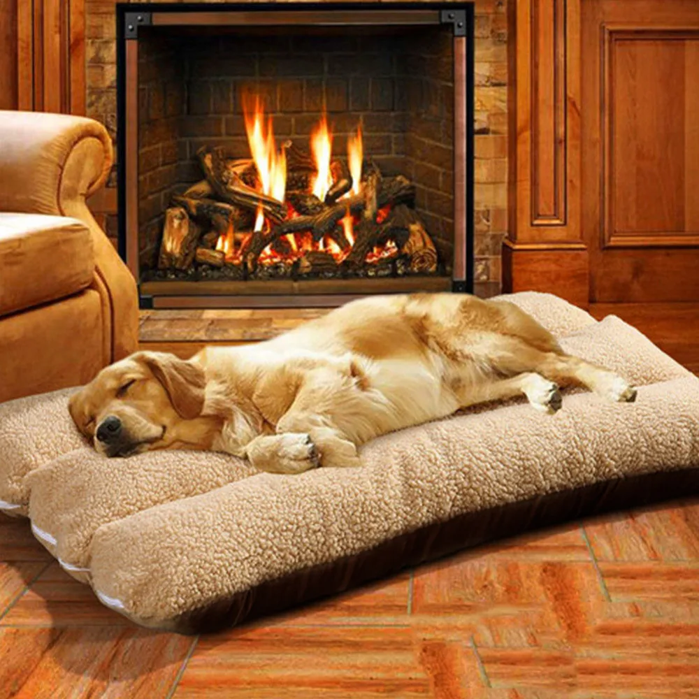 Зимний коврик для кровати собаки, утолщенная подушка для питомца, теплое одеяло для щенка, кошки, флисовые кровати для маленьких и больших собак, кошек