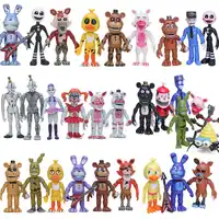 FNAF PVC Action Figures Set Foxy Chica Bonnie Freddy Fazbear Sister Location Model Dolls Nightmare Five Nights At Freddy's 4 Toy