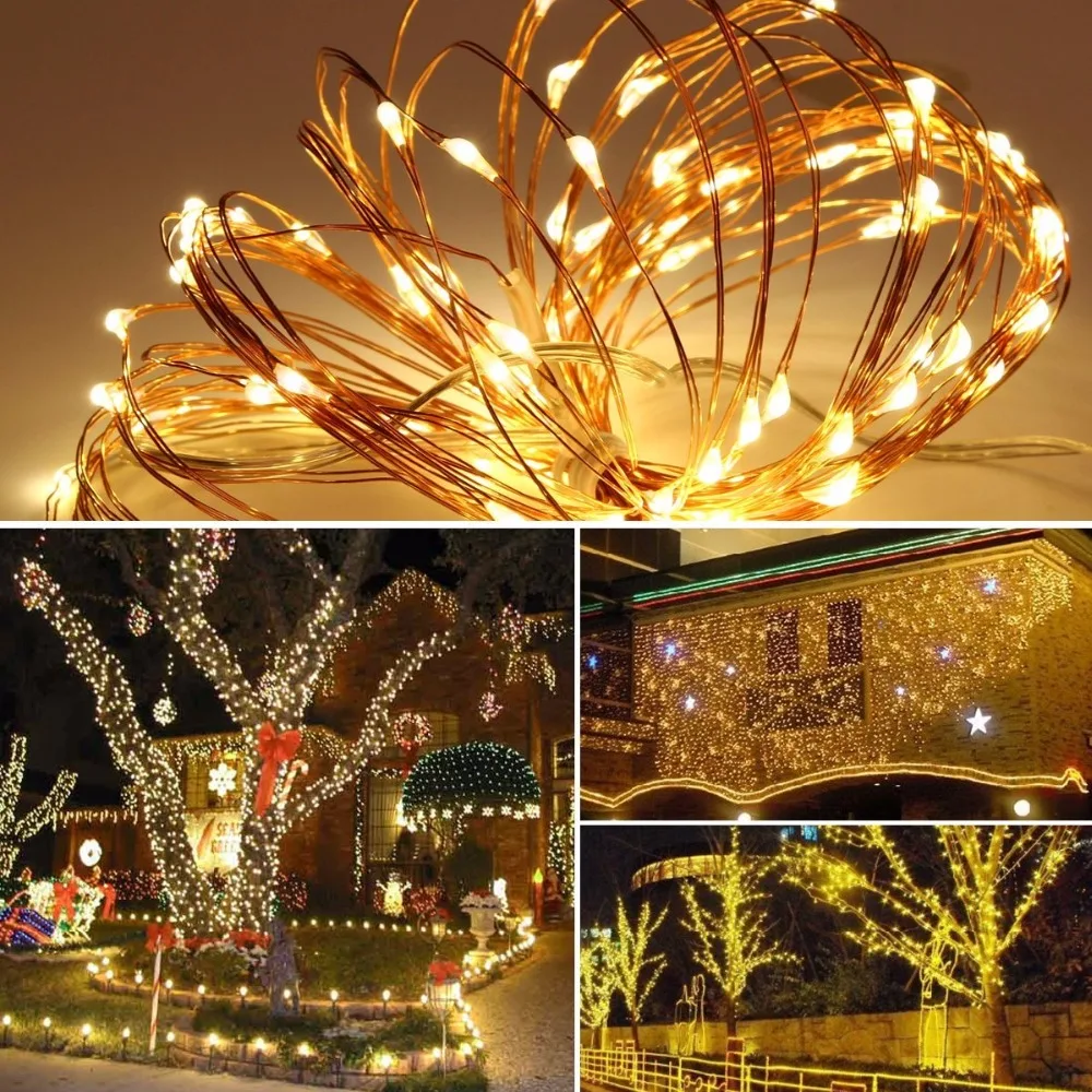 5M LED String fairy starry Lights with Remote warm white,christmas decoration for home,curtain light copper wire natal navidad 