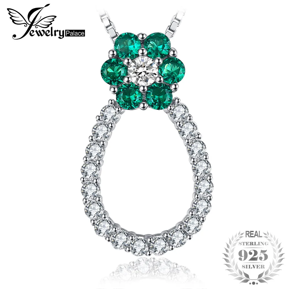 JewelryPalace 0 87 т цветок Форма создана изумрудов подвески для Для женщин