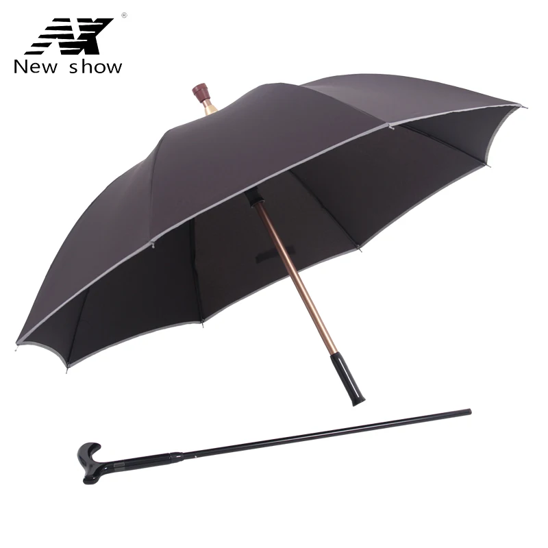 

NX creative long handle umbrella Straight handle umbrella wind superior reinforcement old man crutch umbrella umbrella gift