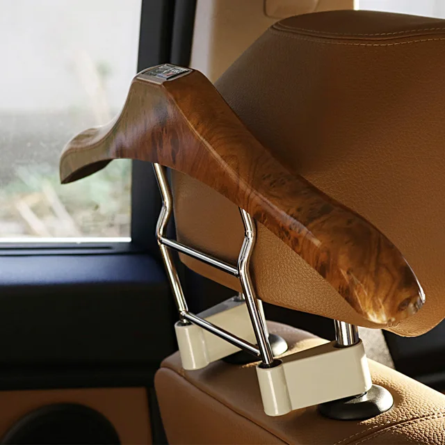 46x21cm Peachwood Stainless Steel Seat Headrest Pillar Car Coat Hanger