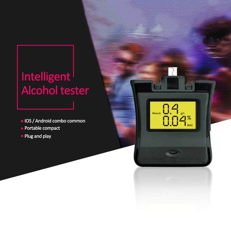 Digital Alcohol Breathalyser Breath Tester LED Mobile Analyser For AndroidIOS Alcohol Tester Professional (3)