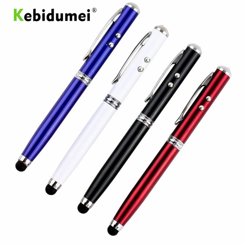 

KEBIDUMEI Colorful Durable 4 in 1 Laser Pointer LED Torch Touch Screen Stylus Ball Pen for iPhone Tablets Touch Pens for iPod