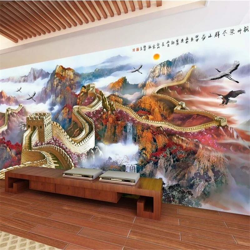 wellyu The Great Wall Chinese style landscape scenery magnificent mountain river wall custom wallpaper green wallpaper mural wellyu The Great Wall Chinese style landscape scenery magnificent mountain river wall custom wallpaper green wallpaper mural