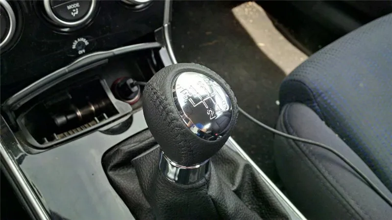 6 скоростей кожа хром ручная ручка переключения передач для Mazda 6 Mazda 5 Mazda 3 рычаг головка рукоятки Hanball аксессуары для стайлинга автомобилей