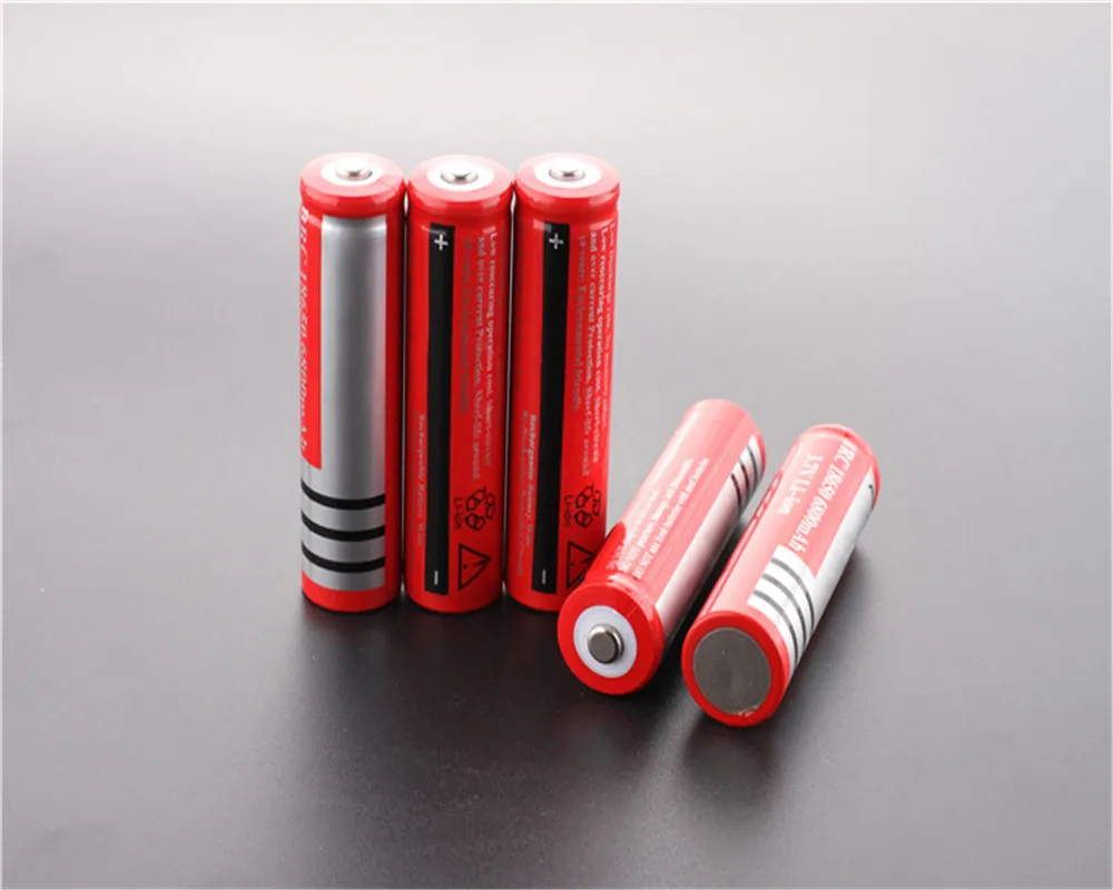Красный 10 шт./лот 18650 6800mAh батарея новейшая литий-ионная аккумуляторная батарея 3,7 V для фонарика