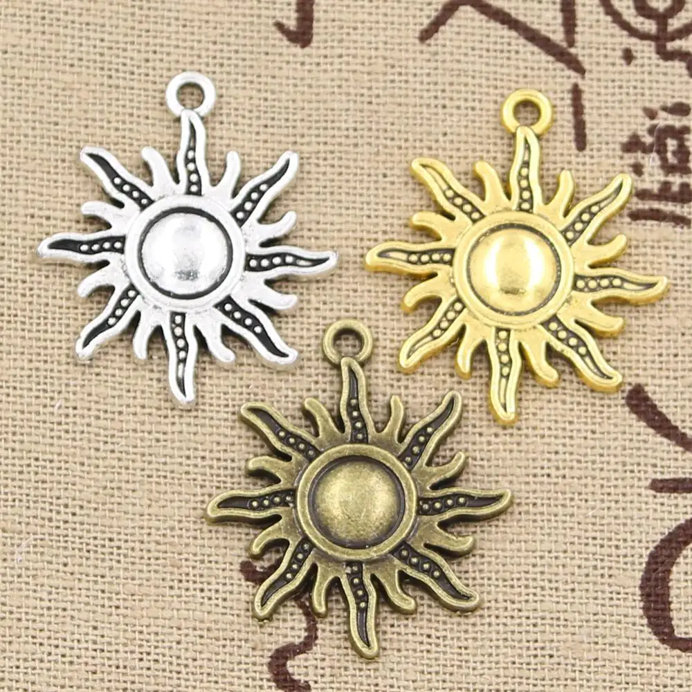 

6pcs Charms sun 28x24mm Hollow Antique charms,pendant fit,Vintage Tibetan Silver bronze golden,DIY bracelet necklace