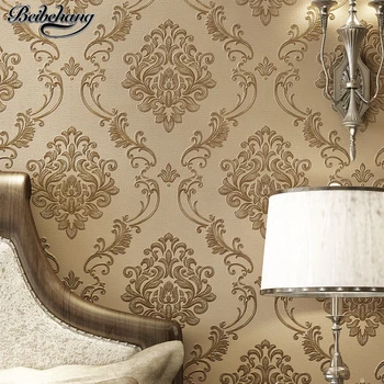 

beibehang wall paper Luxury Continental Damascus Carved Nonwoven Wallpaper Living Room Wall Restaurant Wallpaper papier peint