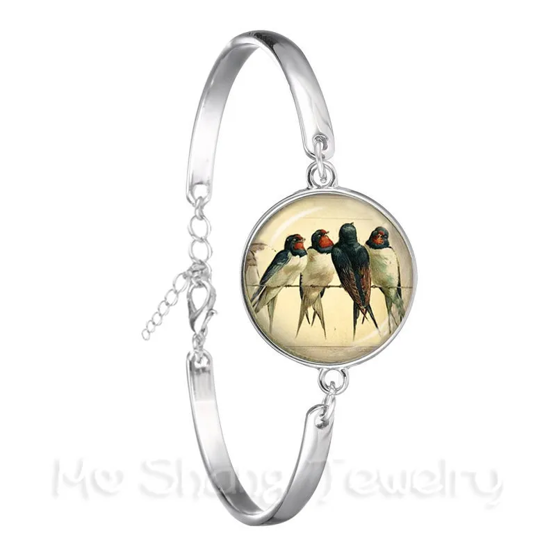 Accessori Fatti A Mano Bracciale Colibrì Verde Birds Art Picture 18Mm Glass Cabochon Dome Bioshock Infinite Bird Jewelry