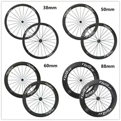 Wilee велосипед 38 мм 50 мм 60 мм 88 мм клинчер трубчатые углерода Колёса et 700C шоссейные велосипеды Велосипедный Спорт Колёса базальт площадь
