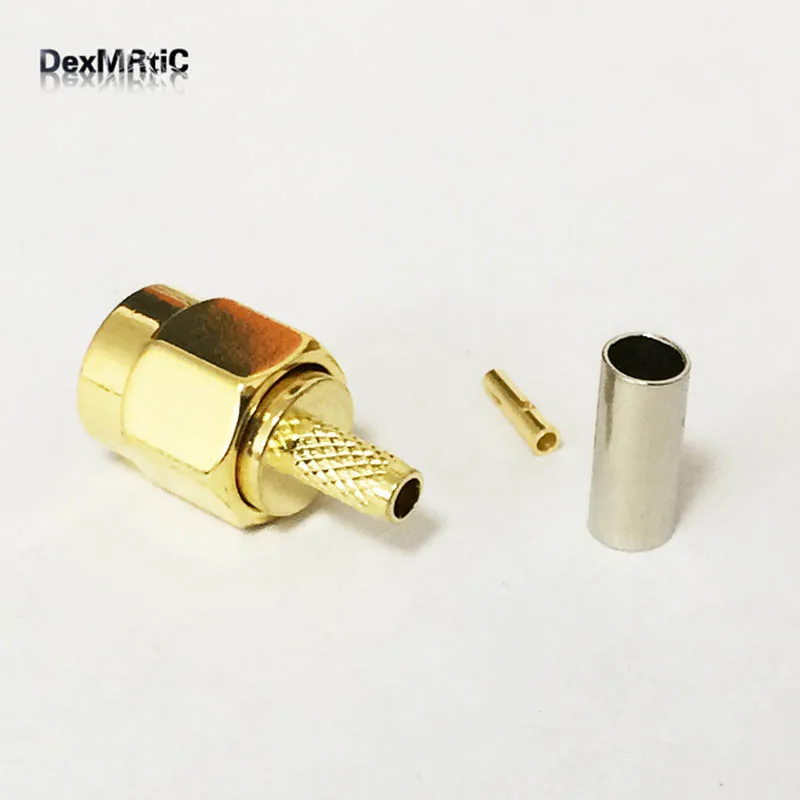 1 шт. Новый РЧ разъем RP SMA Мужской гнездовой обжимной для RG316 RG174 оптовая продажа|pin