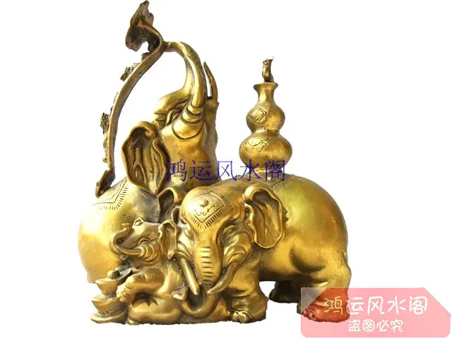 

Seiko pure Bronze statue copper triratna like decoration lucky macrobian