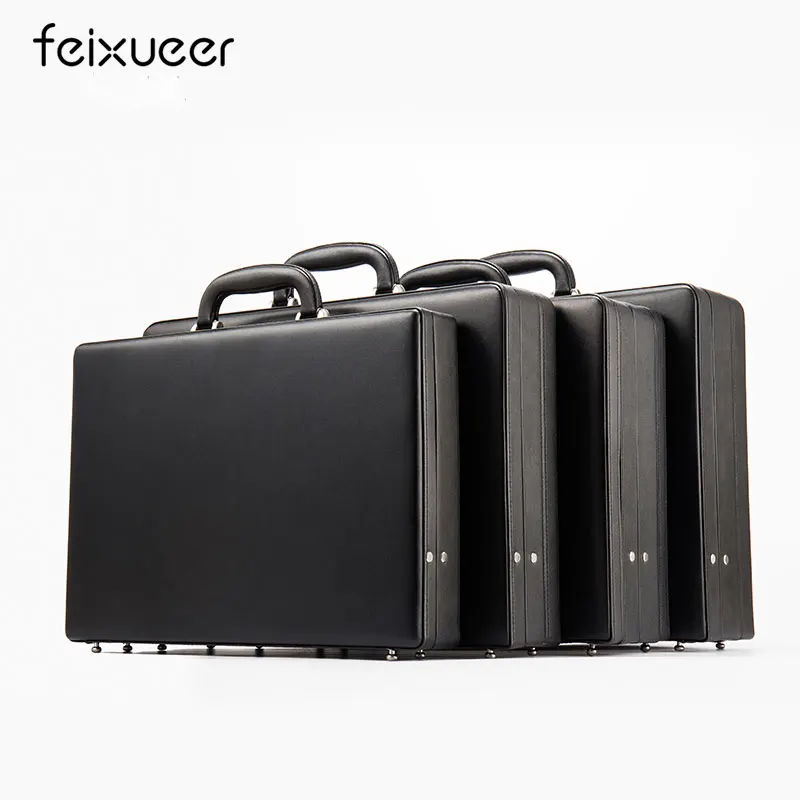 feixueer Luxury Bonded Leather Briefcase Extensible Laptop Case Men