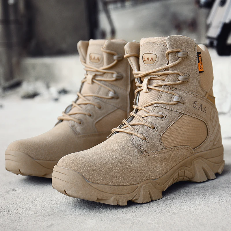 

39-47 Winter Military Boots Men Fashion Army Boots Men' s Tactical Desert Combat High Top Ankle Boots Men Outdoor Work Shoes Men