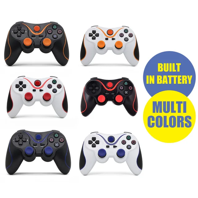 Cheap Gen Game Gamepad for Sony Playstation 3 Bluetooth 3.0 Wireless Controller Black+Red Wireless for PS3 Controller