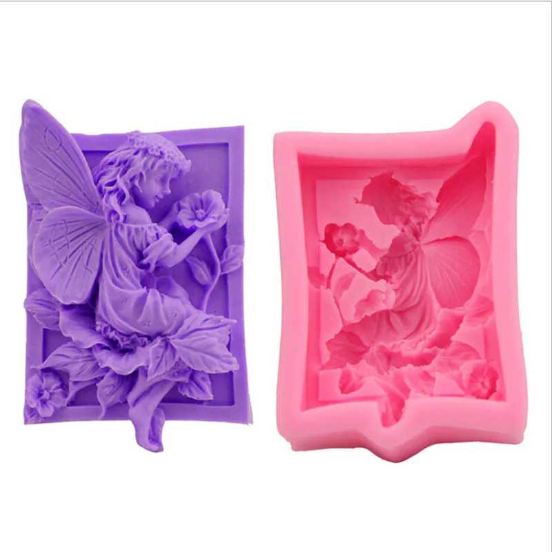 

Silicone Fondant Soap 3D Cake Mold Angel Girl Smell Flower Cupcake Jelly Candy Chocolate Decoration Baking Tool IC979654
