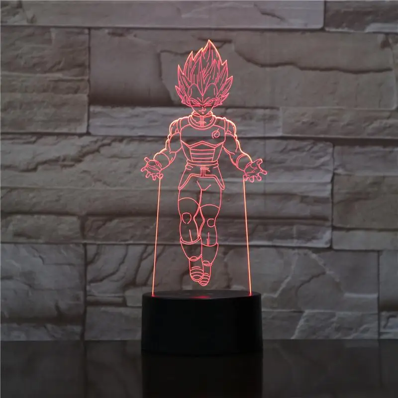 Фигурка "Dragon Ball" атмосферная настольная лампа Lampara Супер Saiyan Goku Usb 3d светодиодный ночник прикроватный сенсорный Сенсор освещение лампа - Испускаемый цвет: 6