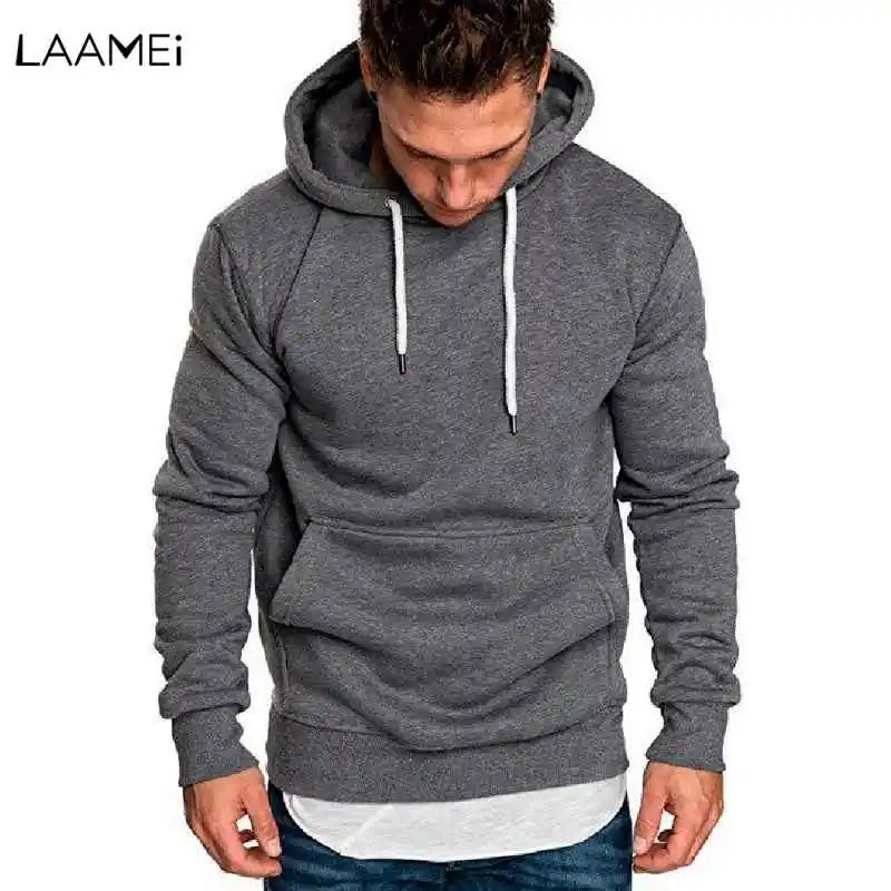 Laamei الرجال هوديس Sweatershirt الرجال طويل كم ركض ملابس رياضية هودي البلوز الشارع الشهير الذكور بلوزة كاجوال رياضية أعلى