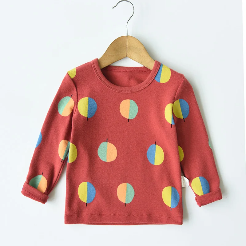 Топ, хлопковая одежда для маленьких девочек и мальчиков футболки с длинными рукавами на осень, футболки с разноцветными шариками, топы для малышей, детская одежда - Цвет: as picture