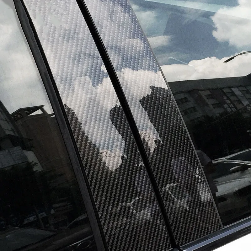 Углеродное волокно Автомобильная дверь окно b-столбы декоративная крышка отделка наклейки для BMW 5 серии GT F10 E60 G30 внешние аксессуары полосы