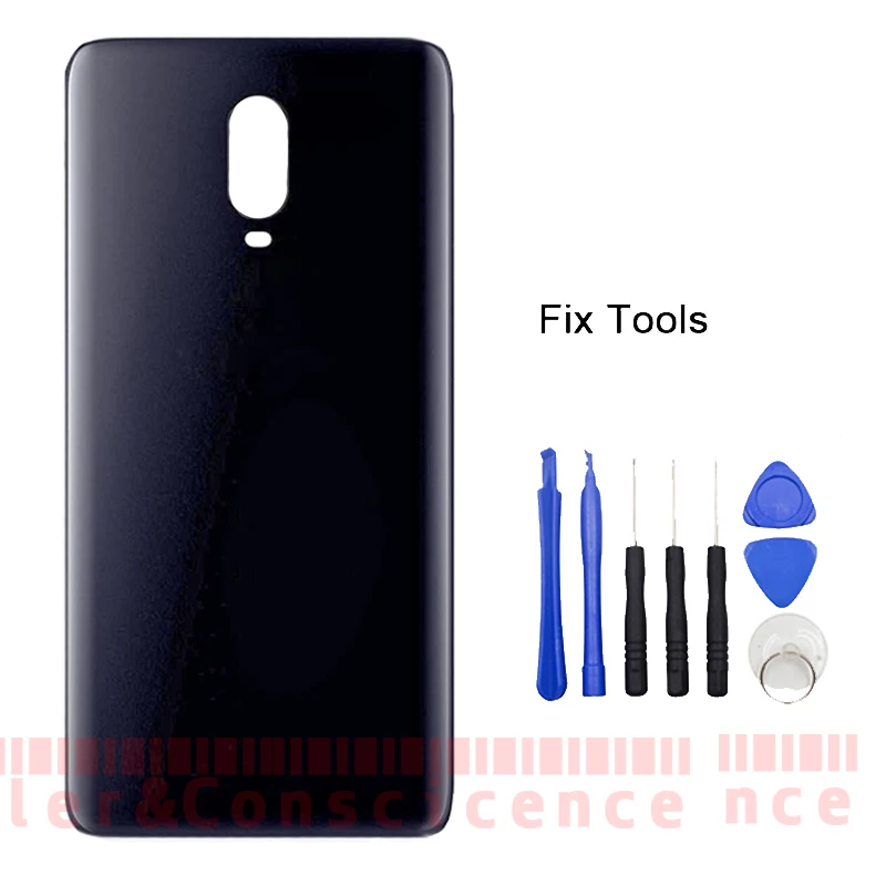 

1Pcs Back Battery Cover Checked For OnePlus One Plus 1+6T Housing Rear Door Case With logo+Tools
