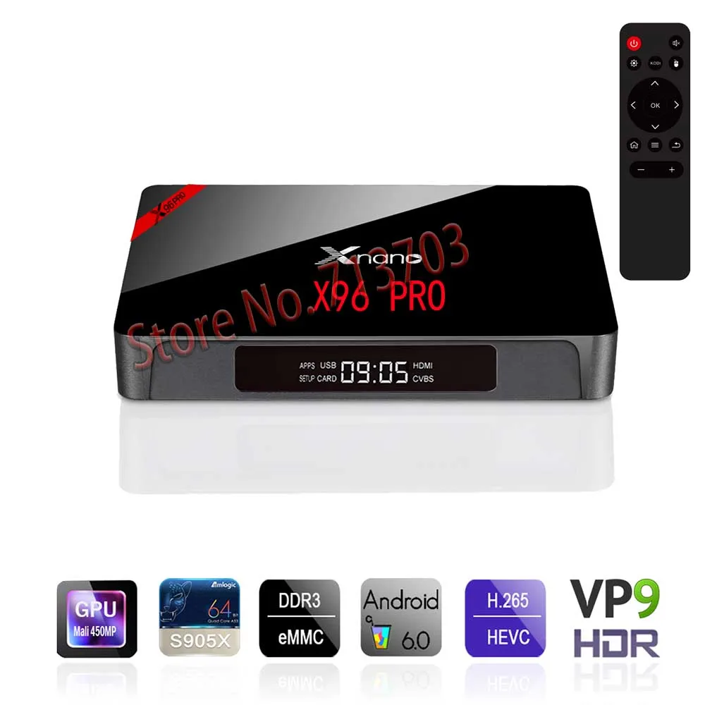 

2017 Lastest X96 PRO Smart Android 6.0 TV Box: Amlogic S905X 4K 8GB / 16GB 2.4GHz WiFi HDMI 2.0a & LED indicator Media Player