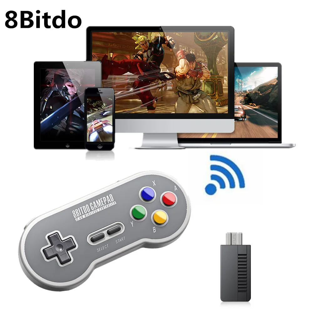 

8Bitdo SF30 SN30 2.4G Wireless Gamepad Retro Controller for SNES Classic Edition with 2.4G Receiver USB-C Wireless Gampads