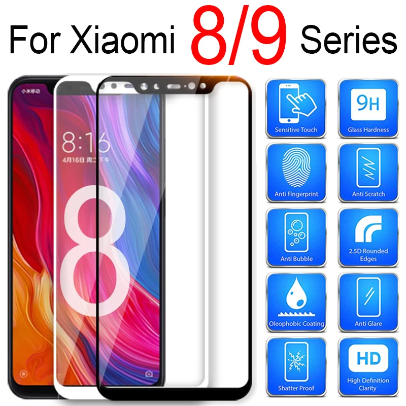 Protective glass on for xiaomi 8 lite tempered glas film light mi tremp xiaiomi 9 explorer se pro screen protector ksiomi 8lite |