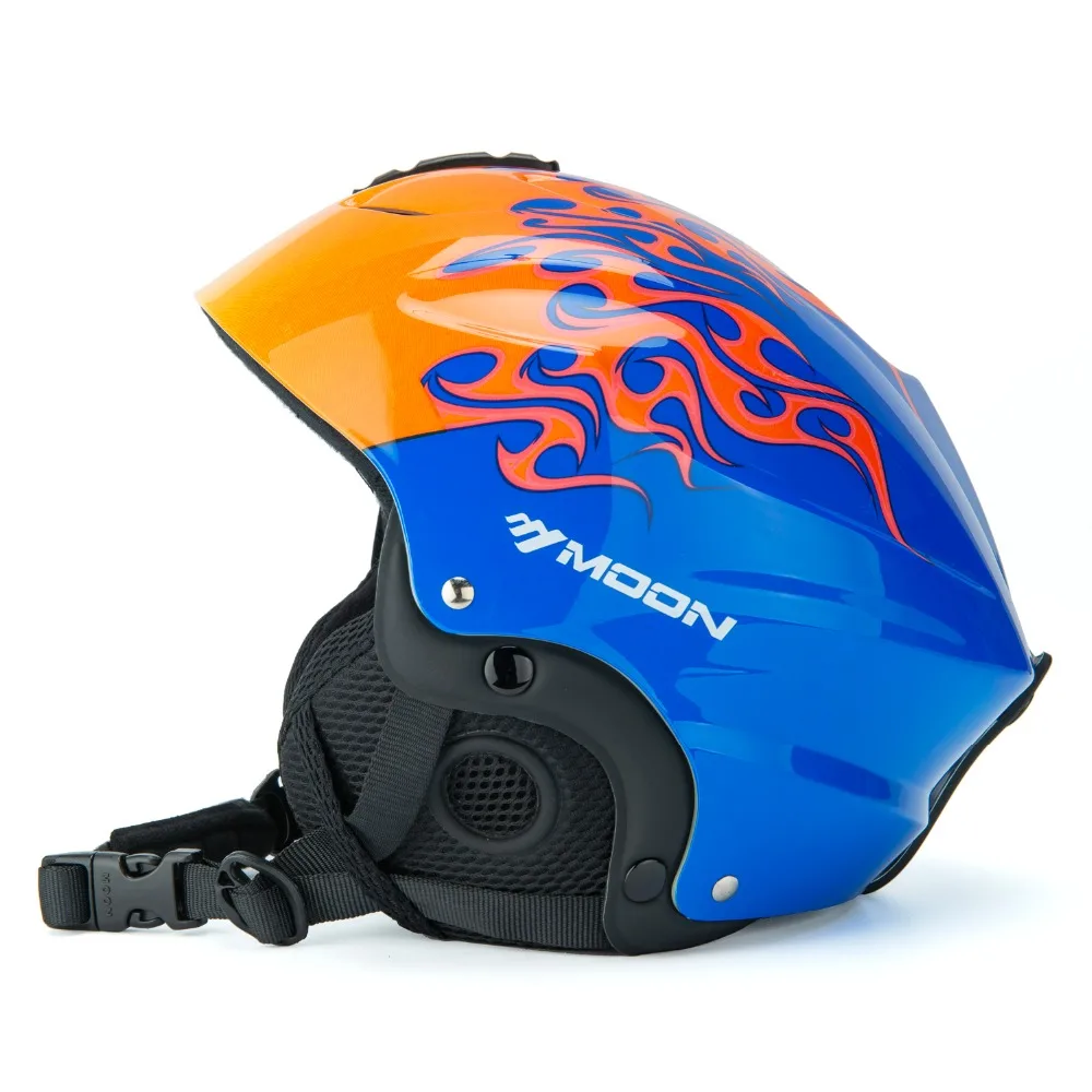 MOON открытый лыжный шлем с регулируемым воздушным лыжем Зимний лыжный шлем защитный рукав синий огонь открытый защитный лыжный шлем