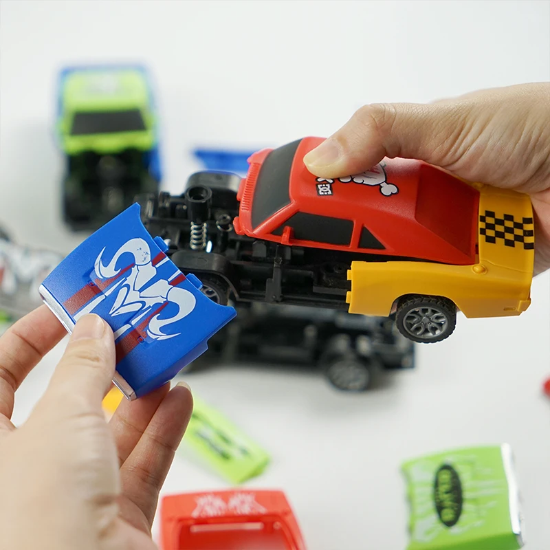 Игрушечные строительные блоки 2 шт. съемный игрушечный гоночный автомобиль