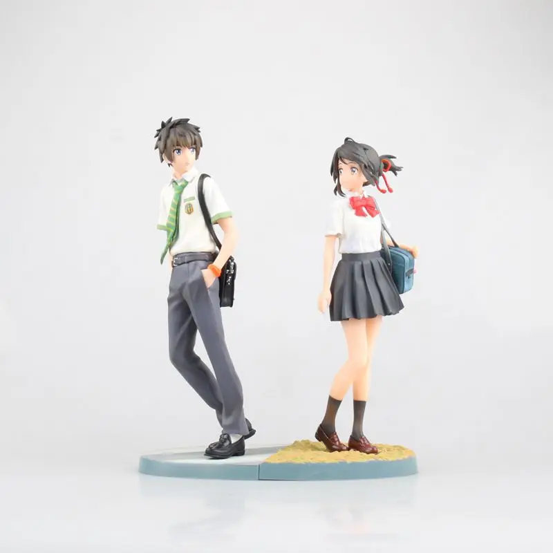 22-23 см 2 шт./лот ПВХ японского аниме figur kimino na wa Miyamizu Mitsuha ваше имя Tachibana Taki фигурка модель