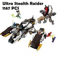 

Ninjagoe Ultra Stealth Raider 1167 Pcs Mini Bricks Ninja Compatible with lego 70595 Model Building Blocks Toys for Children