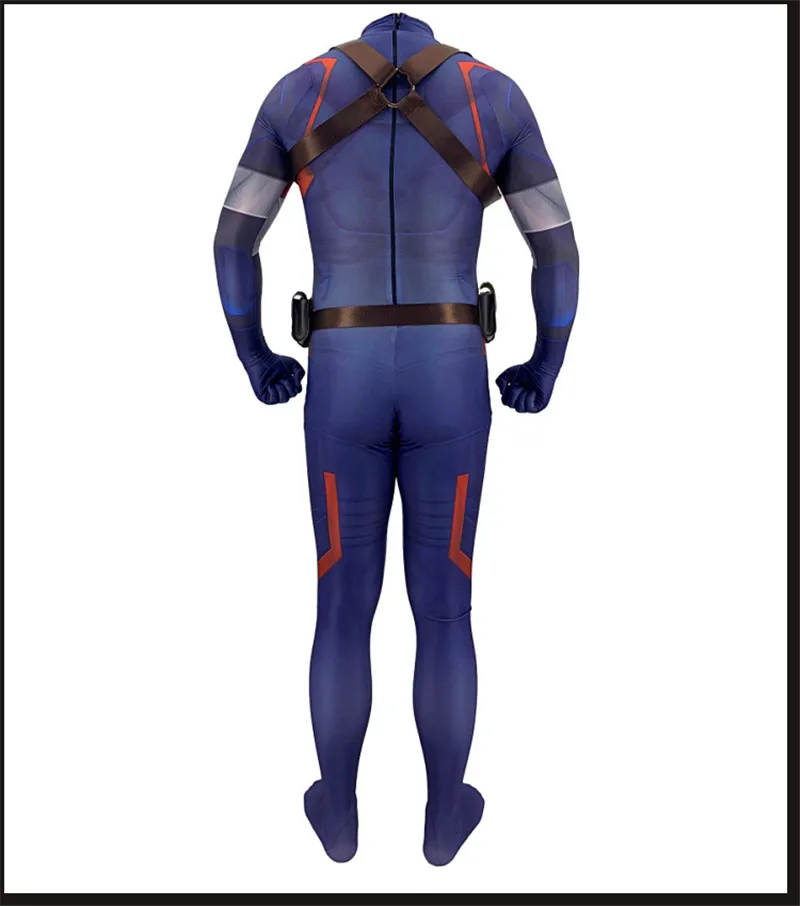 Новейший костюм Капитана Америки для косплея, лайкра, спандекс, зентай, боди, комбинезоны с поясом/ремешком для взрослых и детей