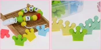 

DHL 1000pcs Food Grade Crown Silicone Beads for Making Baby Teething Necklace Accessories BPA Free Molar Baby Teether