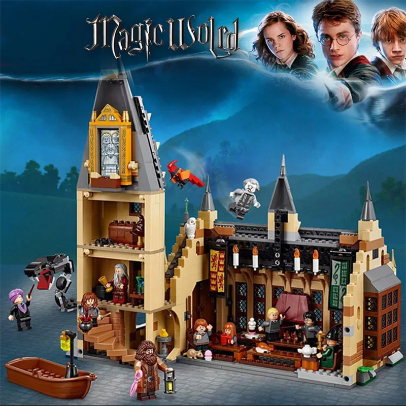 

2019 Legoinglys Harry Potter Movie Hogwarts 75954 75952 75953 Great Hall Castle Model Building Blocks 11007 Educational Toys