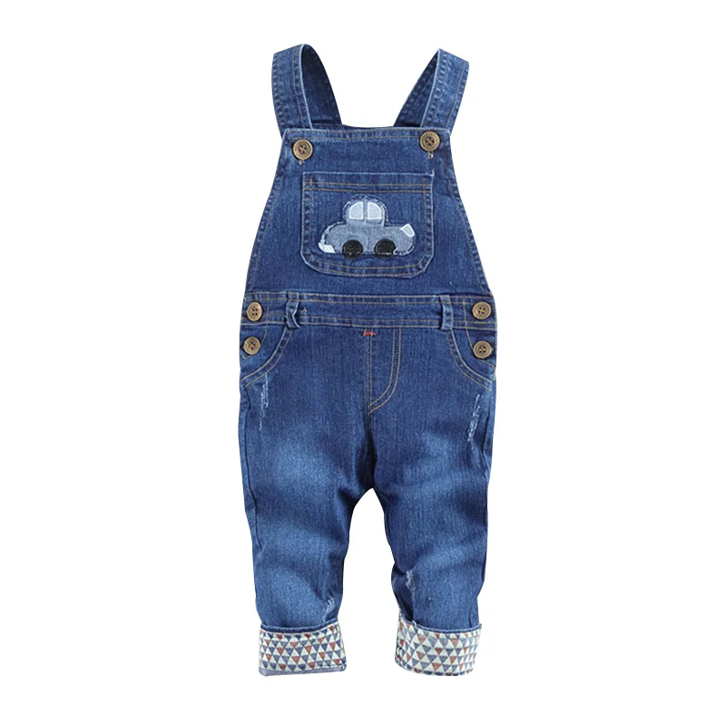 New Thick Cotton Baby Overall Winter Warm Kids Jeans For Boys Car
