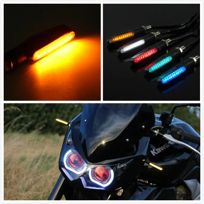 2 قطعة دراجة نارية العالمي 12LED اللونين المياه وضع الحصان سباق إشارة بدوره إشارة يعتم يوم خط وظيفة قطاع بدوره