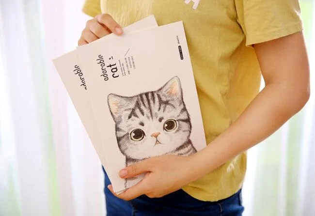 6 шт./партия Kawaii восхитительный кот серии 2 размера Белый блокнот из крафт-бумаги для дневника, списка дел карманная книга офисные школьные принадлежности