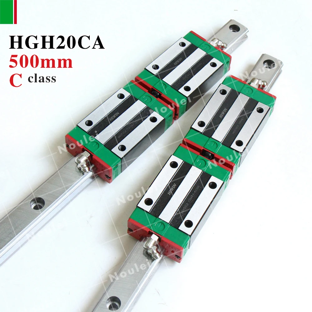 

HIWIN HGH20CA linear guides blocks with HGR20 rails 500mm for cnc z axis HGH20 High efficiency