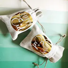 Изготовленный На Заказ золотой счастливый Eid Свадебный Рамадан Подарочный Свадебный мешочек мусульманские сумки Bachelorette Hangover набор выживания для восстановления мешки для конфет